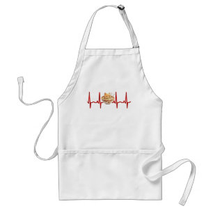 Kawaii Cute Kitten Ramen EKG Heartbeat Otaku Anime Adult Apron