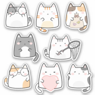 Kawaii Cute Kitty Cat Vinyl Stickers