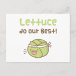 Kawaii Cute Lettuce Do Our Best Food Pun Humor Postcard