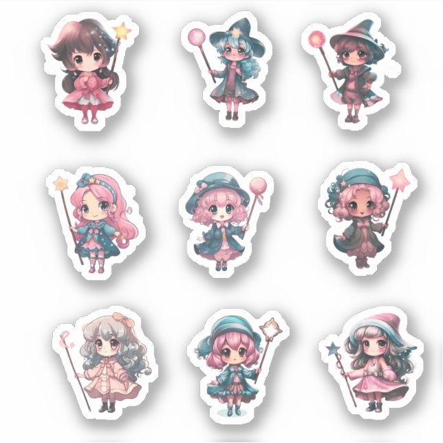 Kawaii Cute Magical Girl Sticker (Front)
