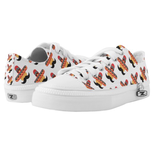 Kawaii Cute Mexican Amigo in a Sombrero Low-Top Sneakers Kawaii Cute Mexican Amigo in a Sombrero Low_Top Sneakers