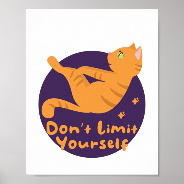 Kawaii cute orange cat doing yoga poses  poster (Front)