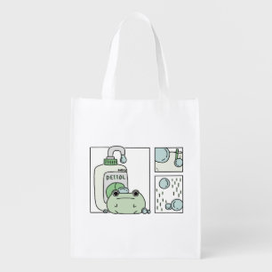 Kawaii Cute Pastel Frog Bag with Bubbles and Water