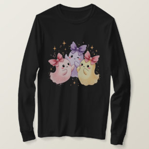 Kawaii Cute Pastel Ghosts with Bows T-Shirt