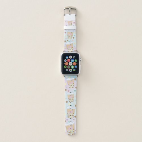 Kawaii Cute Pearl Milk Bubble Tea Boba Pastel Apple Watch Band