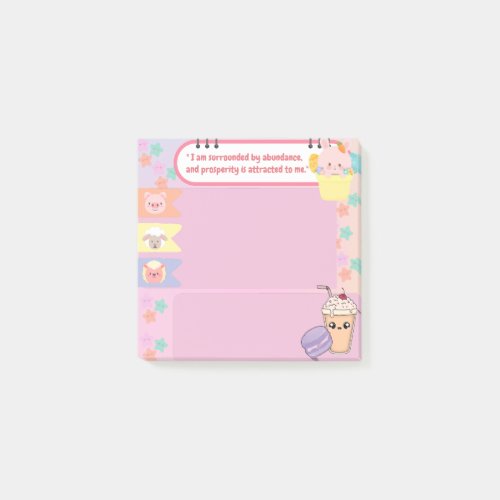 Kawaii Cute Pink and Purple Motivational Post_it Notes