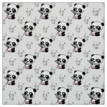 Kawaii  Cute Playful Panda Surface Pattern Design Fabric