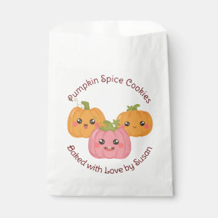 Kawaii Cute Pumpking Custom Text Halloween Party Favor Bag