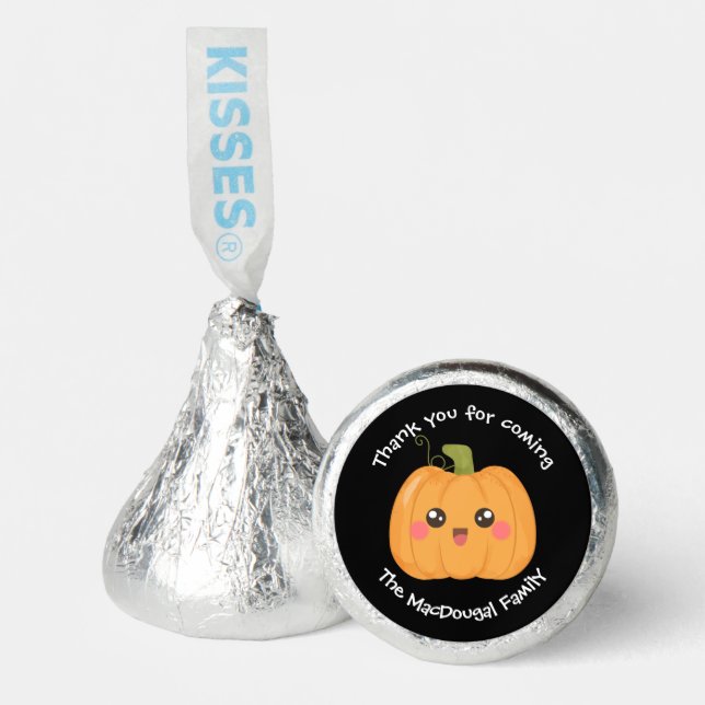 Kawaii Cute Pumpking Custom Text Halloween Party Hershey®'s Kisses® (Front)