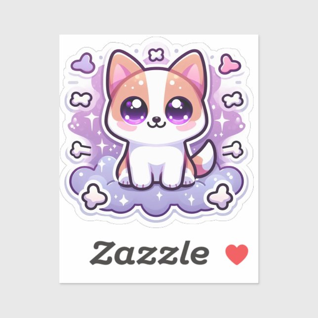 Kawaii Cute Puppy Adorable Dog Big Eyes Vinyl Sticker (Sheet)