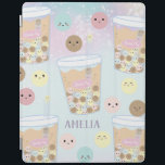 Kawaii Cute Rainbow Bubble Pearl Milk Tapioca Tea iPad Smart Cover<br><div class="desc">Personalize this super adorable kawaii bubble tea (pearl milk tea) ipad cover with your name!  A great gift idea!  Featuring cute popping bubbles and a whimsical rainbow background.  (c) The Happy Cat Studio.</div>