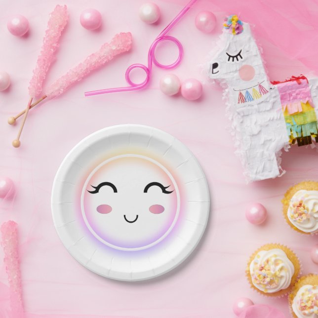 Kawaii Cute Smile Paper Plate (Party)