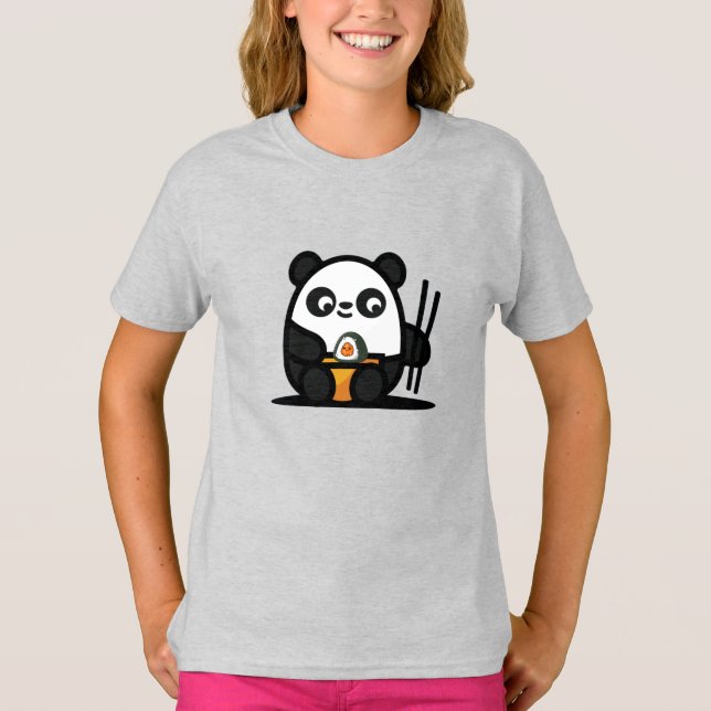 Kawaii Cute Sushi Panda  T-Shirt (Front)