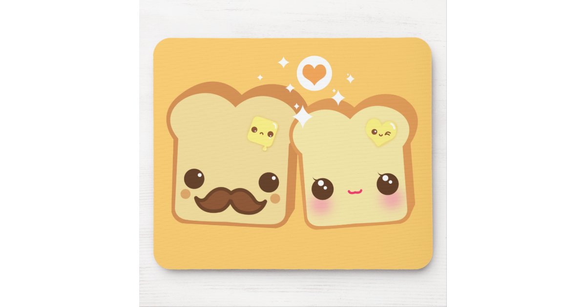 kawaii cute toasts couple mouse pad zazzle com small christmas gifts