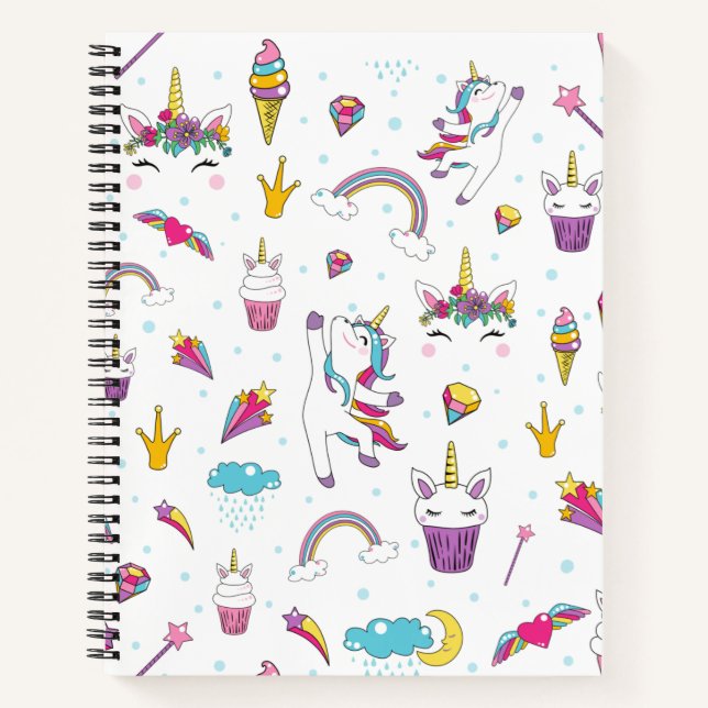 Kawaii Cute Unicorn Notebook (Front)
