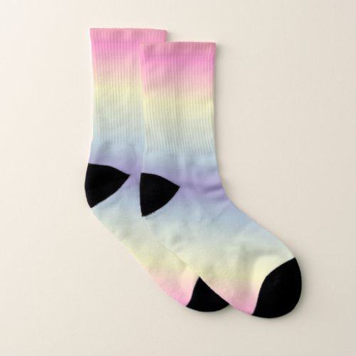 kawaii cute unicorn pink pastel rainbow colors socks