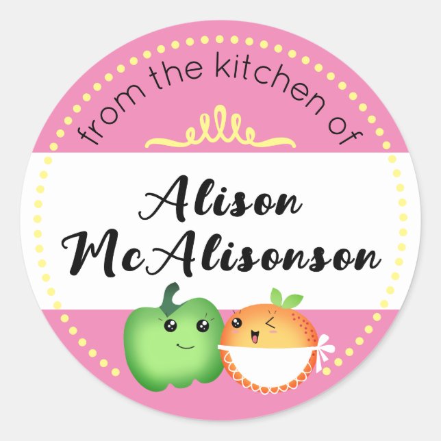 kawaii cute vegetables baking bakery gift tag stic (Front)