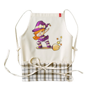 Kawaii Dabbing Witch Zazzle HEART Apron