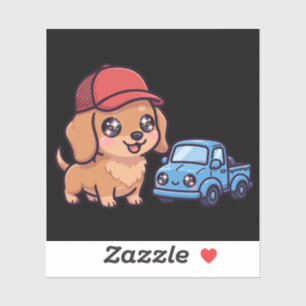 Kawaii Dachshund Trucker Sticker