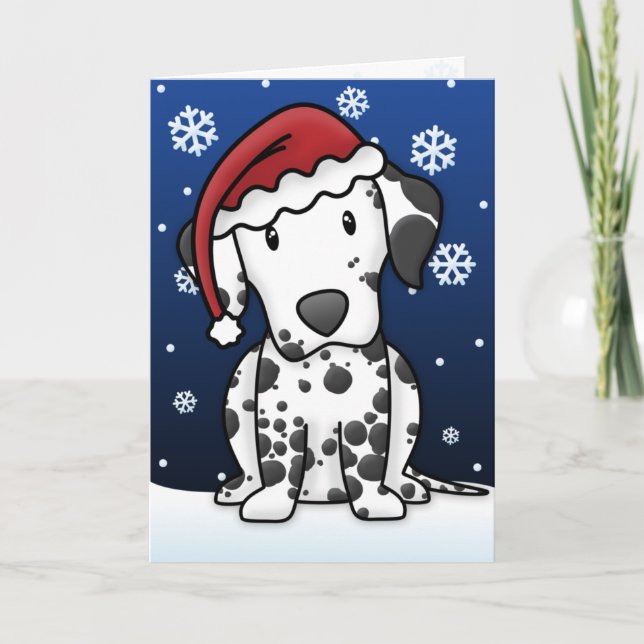 Kawaii Dalmatian Christmas Card (Front)