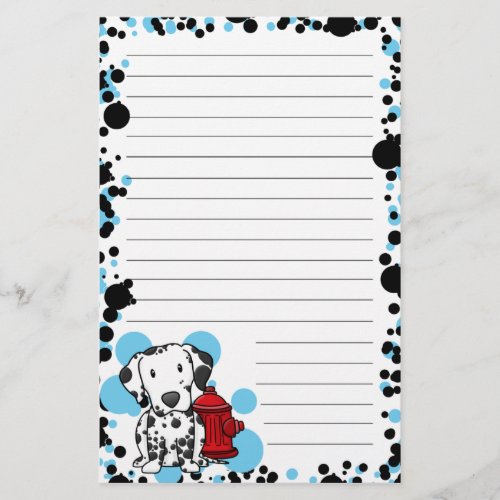 Kawaii Dalmatian  Fire Hydrant Stationery Lined