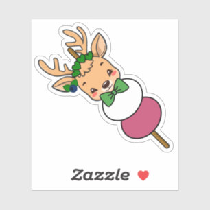Kawaii Deer Dango Skewer - Cute Japanese Food Anim Sticker