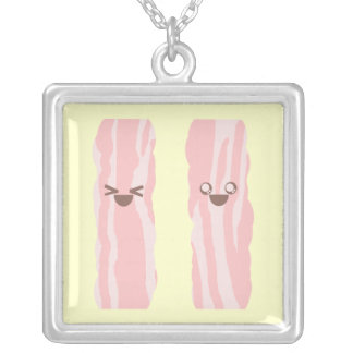 Kawaii Delicious Bacon Sterling Silver Necklace