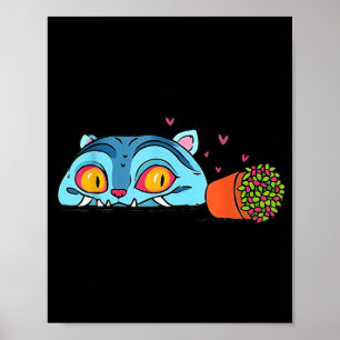 Kawaii Demon Cat Funny Anime Otaku Japanese Poster