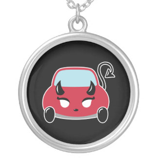Kawaii Devil Car Silver Plated Necklace