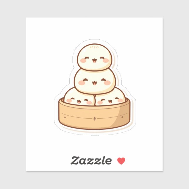 Kawaii Dim Sum Bamboo Steamer Dumplings Sticker (Sheet)