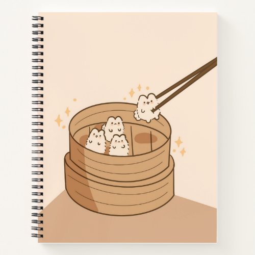 Kawaii Dim Sum Bunnies Spiral Notebook