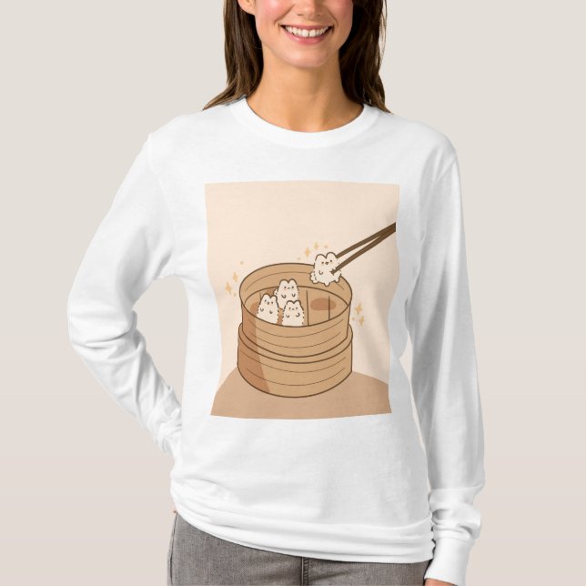 Kawaii Dim Sum Bunnies T Shirt (Front)