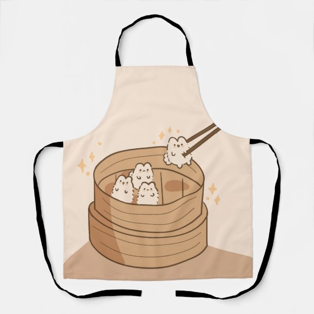 Kawaii Dim Sum Bunny Apron (Front)