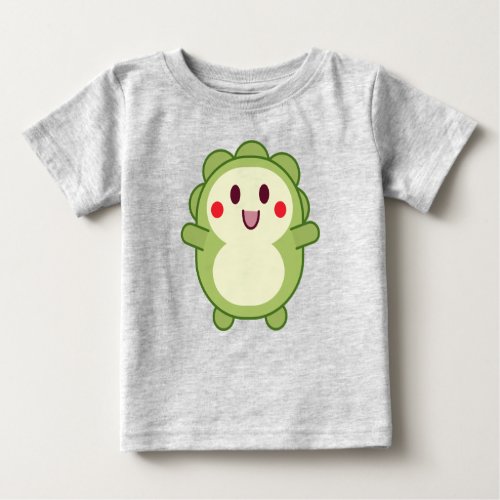 Kawaii Dinosaur Baby T_Shirt in Gray