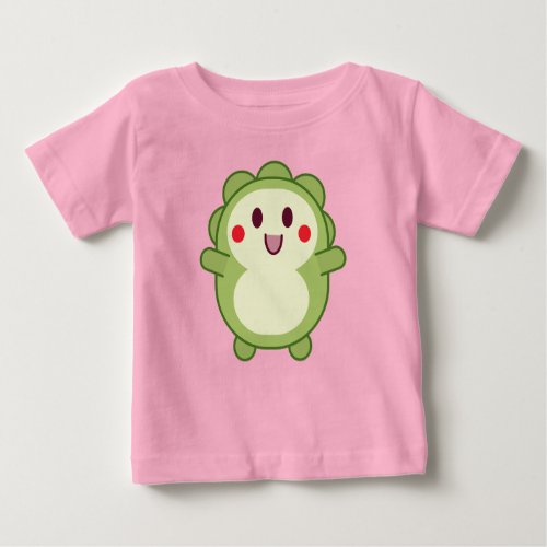 Kawaii Dinosaur Baby T_Shirt in Pink