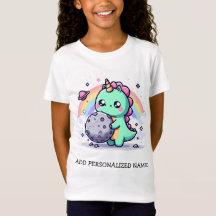 Kawaii dinosaur holding an Asteroid! FUnny kids