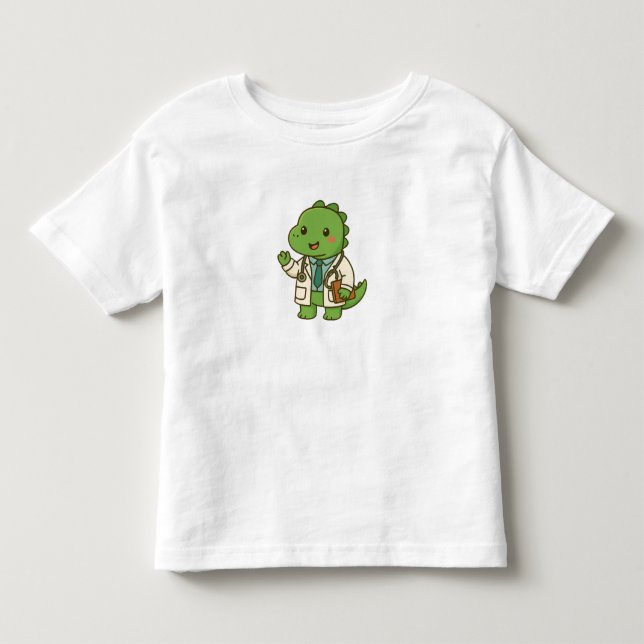 Kawaii Doctor Dinosaur – Cute Dino Jobs Toddler T-shirt (Front)