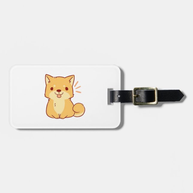 Kawaii dog Shiba   Luggage Tag (Front Horizontal)