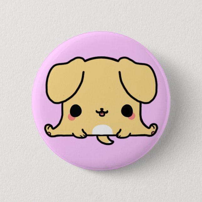 Kawaii Dog (You change the Background!) Pinback Button (Front)