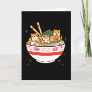 Kawaii dogs eating Ramen Card