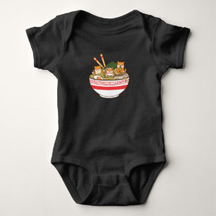 Kawaii dogs eating seeds baby bodysuit