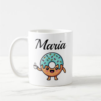 Kawaii Donut Coffee Lover Personalized Coffee Mug