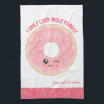 Kawaii Donut I Only Cook Hole Foods Kitchen Towel<br><div class="desc">Kawaii Donut I Only Cook Hole Foods Towel - Ah the smell of fresh donuts in the kitchen a feast for your senses and your stomach. This towel features an ultra cute kawaii inspired donut giving a wink with the funny phrase “I only cook hole foods”. Why not personalize it...</div>
