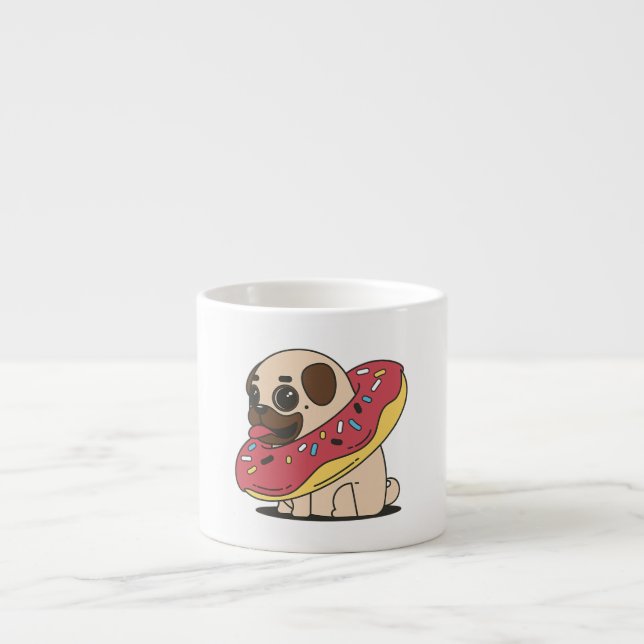 Kawaii Donut Pug Dog Mug Gift | Gift For Lover (Front)