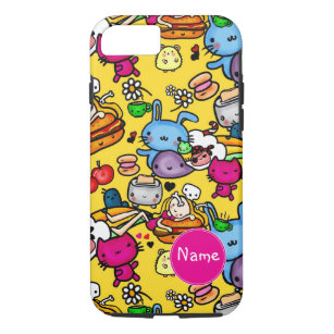 Kawaii Doodles Food, creatures Personalized iPhone 8/7 Case
