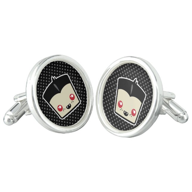 Kawaii Dracula Cufflinks (Angled)