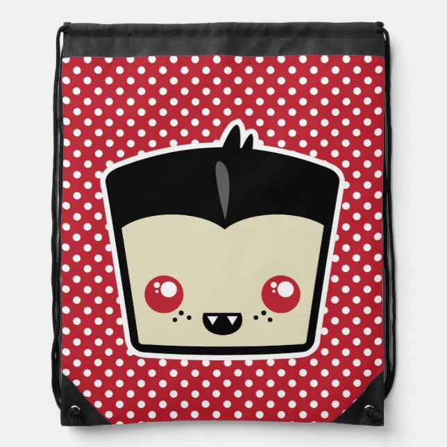 Kawaii Dracula Drawstring Bag (Front)