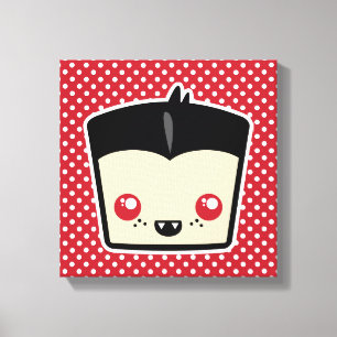 Kawaii Dracula Wrapped Canvas Print