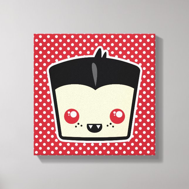 Kawaii Dracula Wrapped Canvas Print (Front)