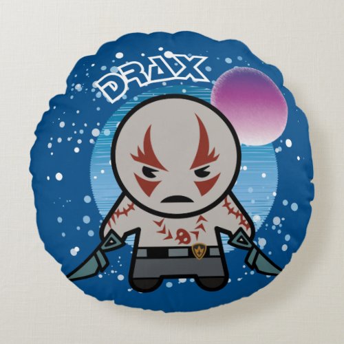 Kawaii Drax In Space Round Pillow
